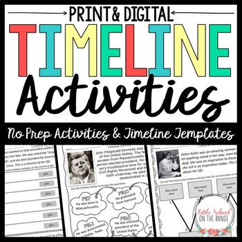 Preview of Timelines and Timeline Activities for Biography Units | Print and Digital