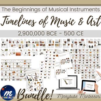 Preview of Timelines of Ancient Art and Music to 500 BCE Montessori Compatible MEGA BUNDLE