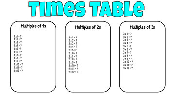 Preview of Times Table