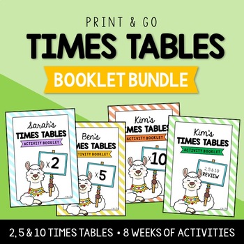 Preview of 2, 5 & 10 x Times Table Activity Booklet BUNDLE |Distance Learning|