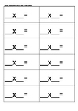 Times Table Flashcard Template