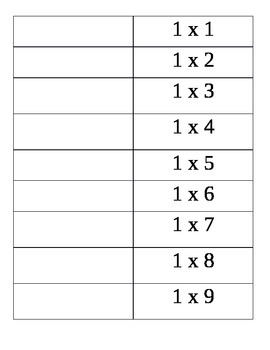 Preview of Times Table Flip Chart