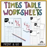 Times Table Fluency Worksheets | Multiplication Recall printables
