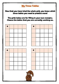 times tables homework sheets