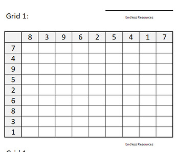 Preview of Times Table Random Grid