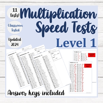 Preview of Level 1: Multiplication Speed Tests 2x - 12x