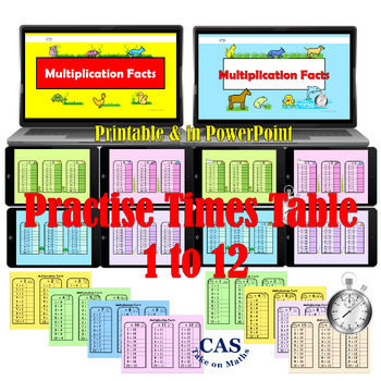 Preview of Times Tables 1 to 12 | Multiplication Practice Worksheets & PowerPoint