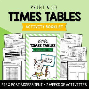 Preview of 2, 5, & 10 x Times Tables Activity Booklet