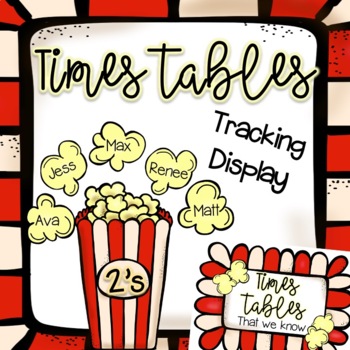 Preview of Times Tables Display Tracker - POPCORN