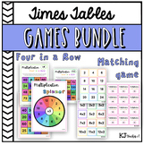 Times Tables Games -  Bundle (Matching Game and Four in a Row)
