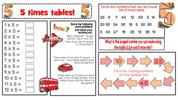 times tables homework ideas
