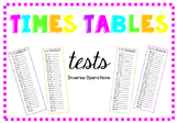 Times Tables Daily Tests Inverse Operations