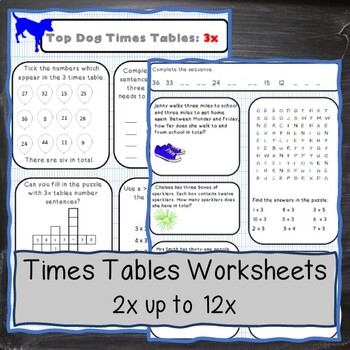 Preview of Times Tables: Multiplication activities, 2x to 12x.