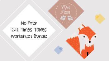 Preview of Times Tables Bundle (2-12) Spring animal theme