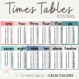Times Tables Posters | MODERN RAINBOW Color Palette | Calm