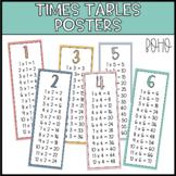 Times Tables Posters Thin - Boho Rainbow