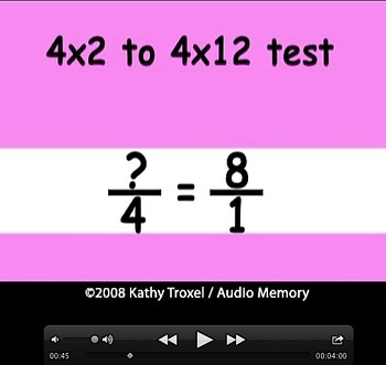 Preview of Times Tables Practice 4s to 6s with Fractions by Kathy Troxel