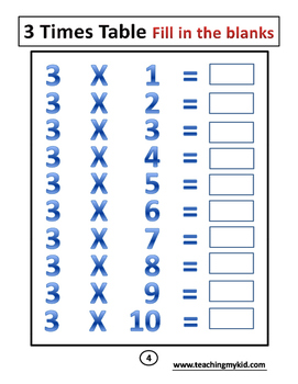 3rd grade times tables practice book 20 printable worksheets tpt