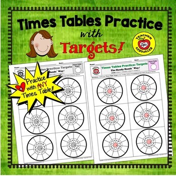 Preview of Times Tables Practice: Targets (Color & B/W)