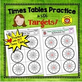 Times Tables Practice: Targets (Color & B/W)