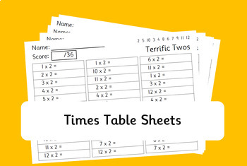 Preview of Times Tables Practise / Test Sheets 2 5 10 3 4 8 6 7 9 11 12