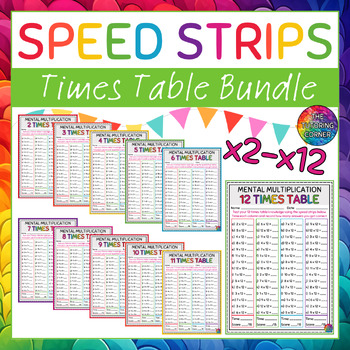 Preview of Times Tables Speed Strips | x2-x12 | Multiplication | Fluency | Accuracy