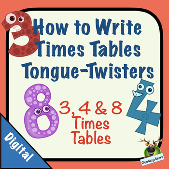 Preview of Times Tables Tongue-Twisters (3,4 & 8) - Distance Learning