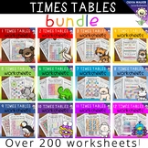 Times Tables Worksheet Bundle - Multiplication Printables,