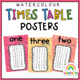 Times table Posters - Multiplication Posters {Watercolor theme}