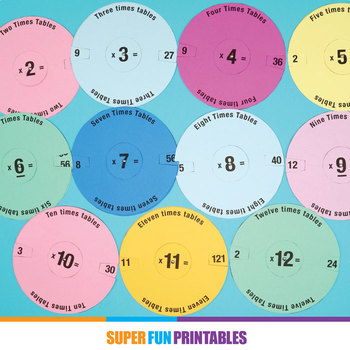 times table spinners by super fun printables teachers