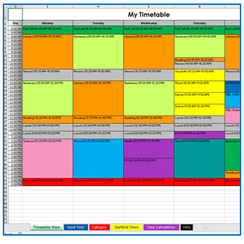 Timetable Creator by Professional Resources | Teachers Pay Teachers