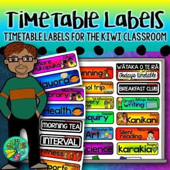 Preview of Timetable Labels {For daily class routines in NZ}