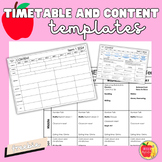 Timetable and Content Overview Template Freebie