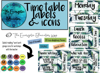 Preview of Timetable labels & icons