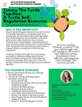 Preview of Timmy The Turtle Teaches: A Turtle Self- Regulation Resource- On The SpOT