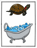 Tiny Timmy Turtle, bathtub, bubbles Felt Board, Flannel Bo