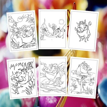the lion king timon and pumbaa coloring pages