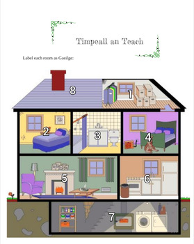 Preview of Timpeall an teach/Around the house practice as Gaeilge/Irish
