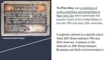 Preview of Tin Pan Alley Sample Presentation and Worksheet