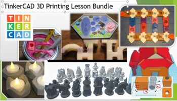 Preview of TinkerCAD 3D Printing Lesson Bundle