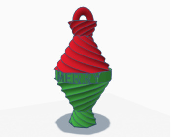 Preview of TinkerCAD Christmas Swirl Ornament - 3D Printing
