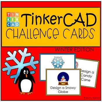 Preview of TinkerCAD Holiday Themed Challenge Task Cards