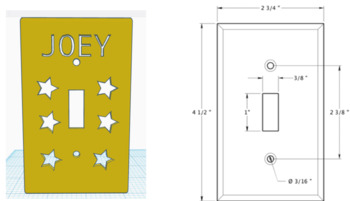 Preview of TinkerCAD Light Switch Cover - 3D Printing