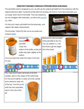 Preview of TinkerCAD Parametric Guide (Parkinsons Pill Bottle Insert)