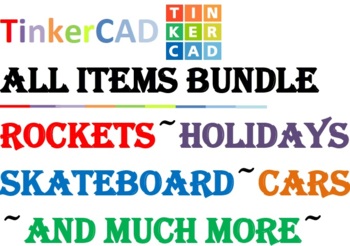 Preview of TinkerCAD step-by-step instructions ALL ITEMS BUNDLE PACKAGE!