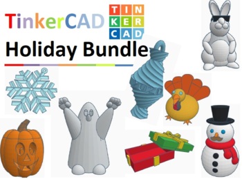 Preview of TinkerCAD step-by-step instructions HOLIDAY bundle package!