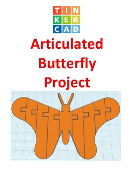 Preview of TinkerCAD step-by-step instructions for Articulated Butterfly