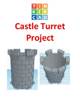 Preview of TinkerCAD step-by-step instructions for Castle Turret