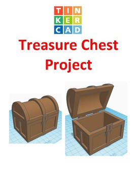 Preview of TinkerCAD step-by-step instructions for Treasure Chest