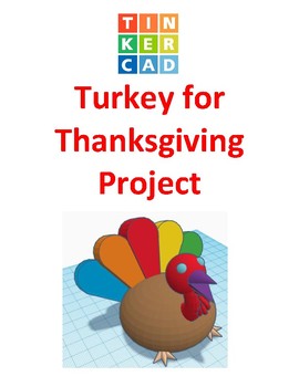 Preview of TinkerCAD step-by-step instructions for Turkey for Thanksgiving